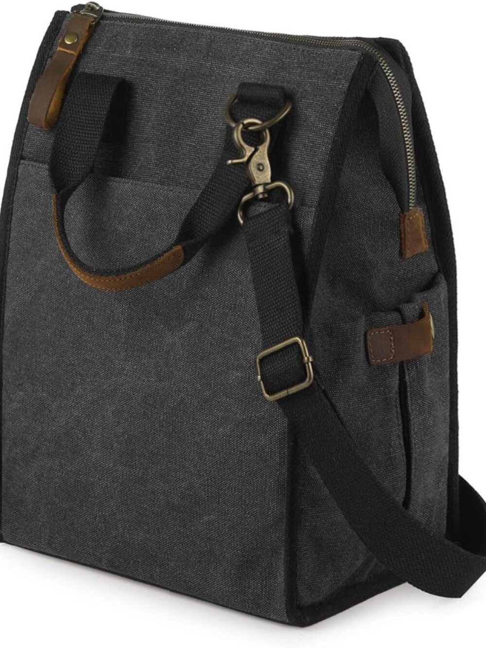 Insulated Canvas Lunch Bag for Women/Men-9.6 L Reusable Leakproof Lunch Tote Bag